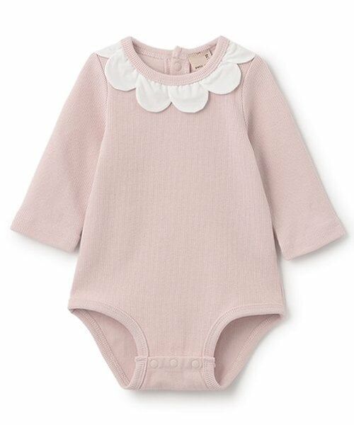 petit main / プティマイン ロンパース | スカラップ衿ロンパース（ライト ピンク）