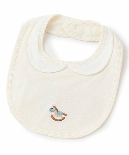 petit main / プティマイン スタイ・ビブ | 【防水】衿つきパイピングスタイ（アイボリー）