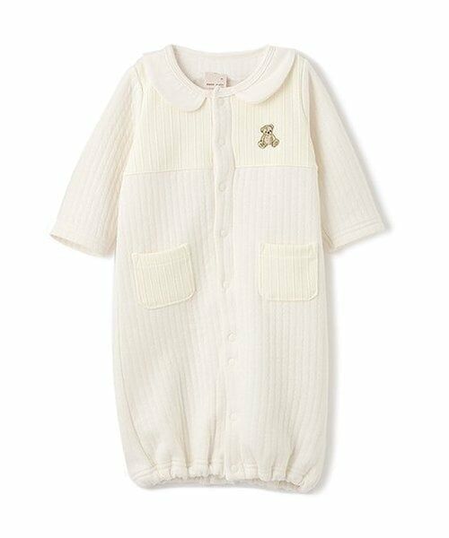 petit main / プティマイン ロンパース | ジャガード切替2WAYオール（アイボリー）