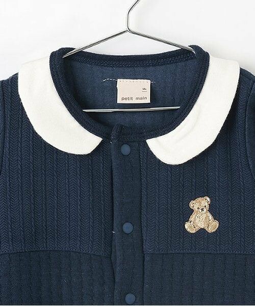 petit main / プティマイン ロンパース | ジャガード切替2WAYオール | 詳細3