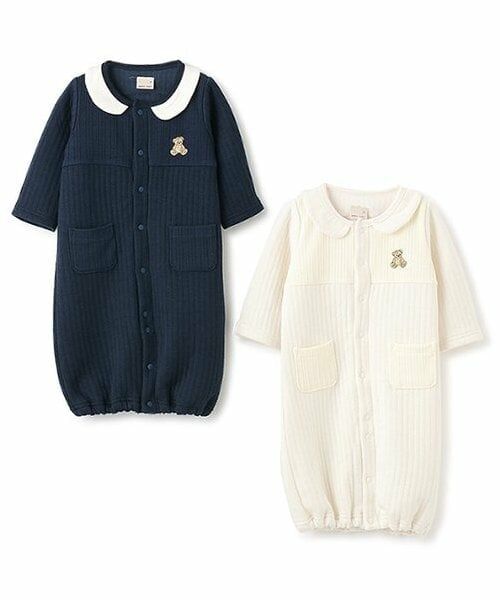 petit main / プティマイン ロンパース | ジャガード切替2WAYオール | 詳細9