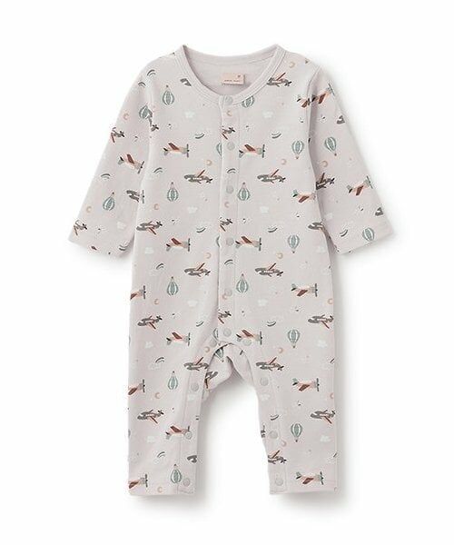 petit main / プティマイン ロンパース | BOYSアソートカバーオール（ライト グレー）