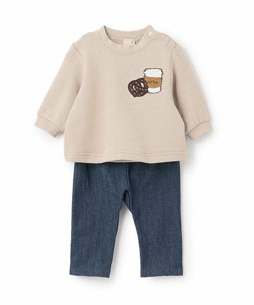 petit main / プティマイン ベビー・キッズウエア | 【リンク】サガラモチーフセットアップ(ベビー)（ベージュ）
