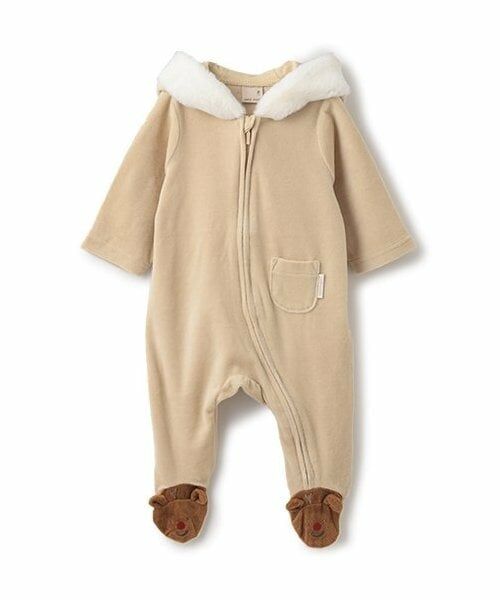 petit main / プティマイン ロンパース | Xmas なりきりカバーオール（ベージュ）