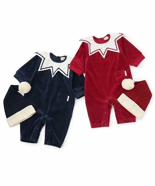 petit main / プティマイン ロンパース | Xmas なりきりサンタ帽付きカバーオール | 詳細10