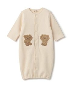 petit main / プティマイン ロンパース | クマアップリケ2WAYオール