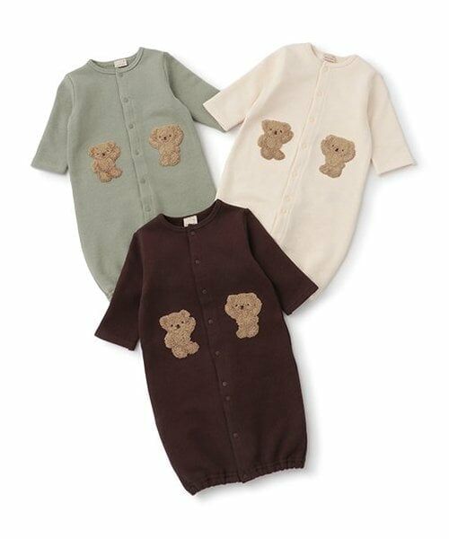 petit main / プティマイン ロンパース | クマアップリケ2WAYオール | 詳細10