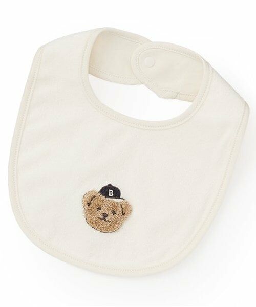 petit main / プティマイン スタイ・ビブ | クマアップリケスタイ（アイボリー）