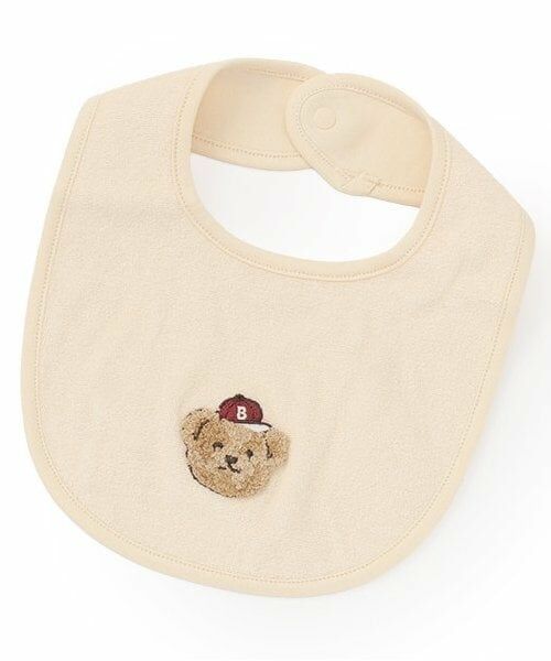 petit main / プティマイン スタイ・ビブ | クマアップリケスタイ（ベージュ）