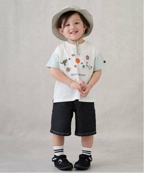 petit main / プティマイン ショート・ハーフ・半端丈パンツ | ペインターハーフパンツ（チャコール）