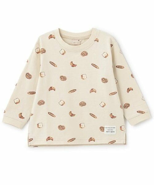 petit main / プティマイン Tシャツ | 【プティプラ】BOYS長袖Tシャツ（薄ベージュ）