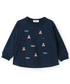petit main / プティマイン Tシャツ | 【POLO BCS】くまロゴ刺しゅう長袖Tシャツ