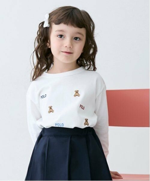 petit main / プティマイン Tシャツ | 【POLO BCS】くまロゴ刺しゅう長袖Tシャツ | 詳細1