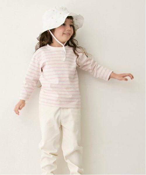 petit main / プティマイン Tシャツ | 【GOODPRICE】ボーダー長袖Tシャツ（ライト ピンク）