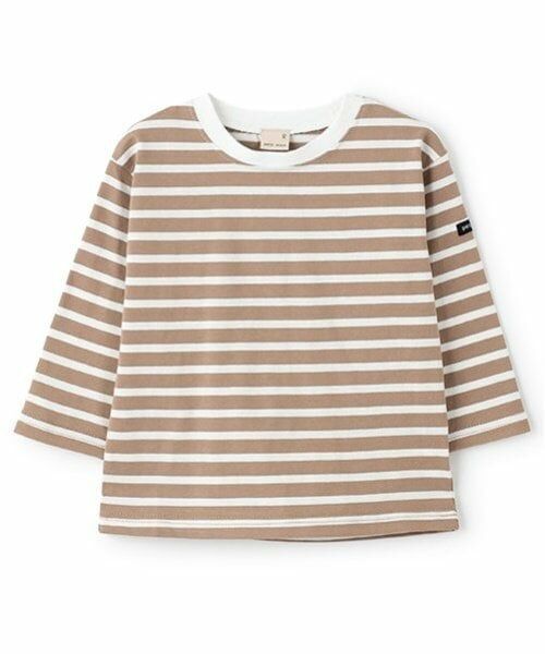 petit main / プティマイン Tシャツ | 【GOODPRICE】ボーダー長袖Tシャツ（モカ茶）