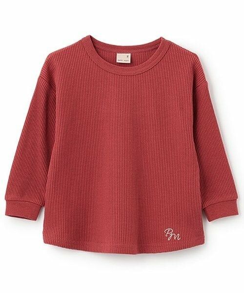 petit main / プティマイン Tシャツ | 【GOODPRICE】ワッフル長袖Tシャツ（赤）