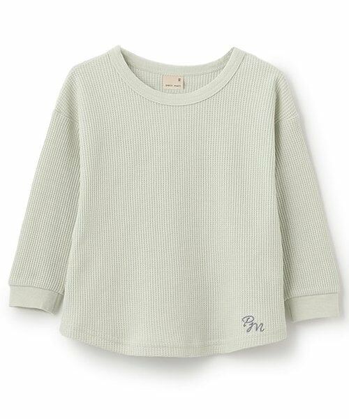 petit main / プティマイン Tシャツ | 【GOODPRICE】ワッフル長袖Tシャツ（ライト グリーン）