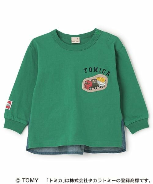 petit main / プティマイン Tシャツ | 【TOMICA】後ろシャツTシャツ（グリーン）