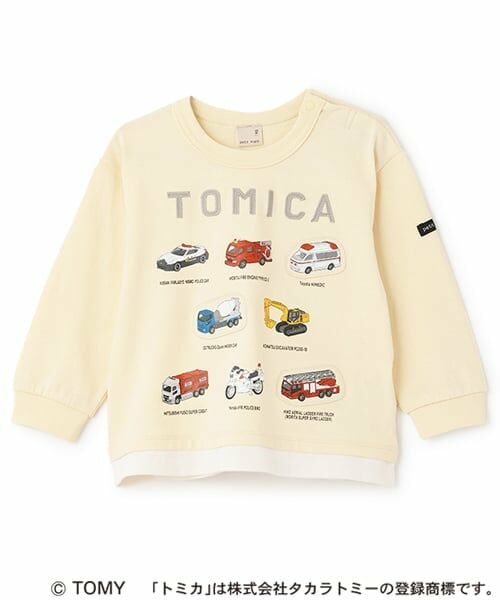 petit main / プティマイン Tシャツ | 【TOMICA】車集合長袖Tシャツ（黄）