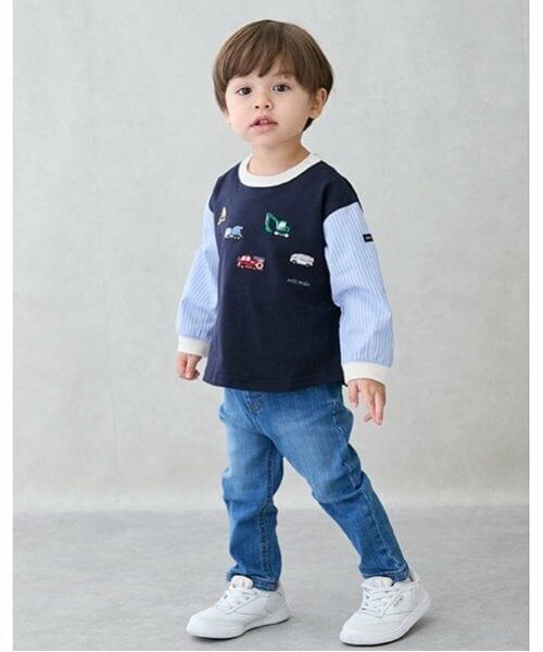 petit main / プティマイン Tシャツ | 働く車袖布帛Tシャツ | 詳細4