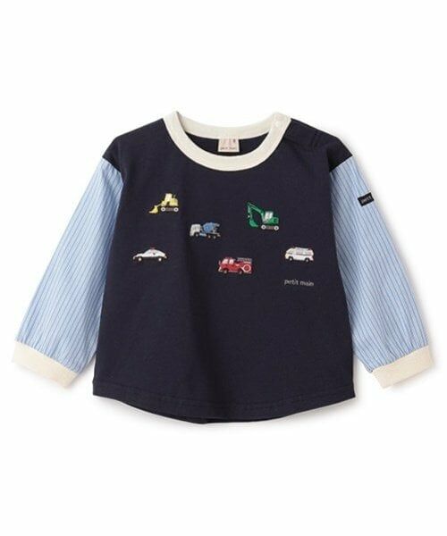 petit main / プティマイン Tシャツ | 働く車袖布帛Tシャツ | 詳細5
