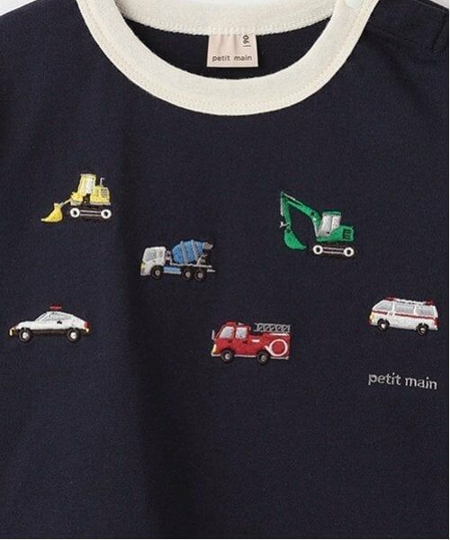petit main / プティマイン Tシャツ | 働く車袖布帛Tシャツ | 詳細8