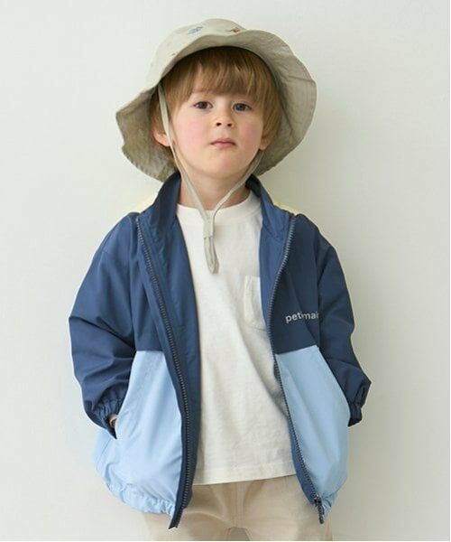 petit main / プティマイン ブルゾン | 【撥水加工】切替ウィンブレ（サックス）