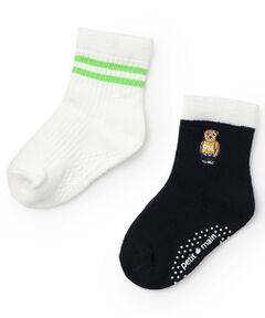 くま・ラインクルーソックス2P