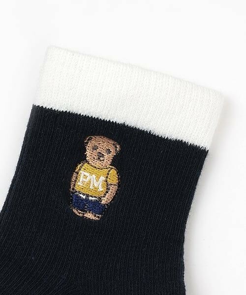 petit main / プティマイン ソックス | くま・ラインクルーソックス2P | 詳細2