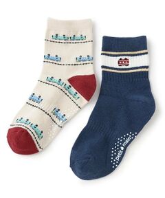 petit main / プティマイン ソックス | 乗り物クルーソックス2P