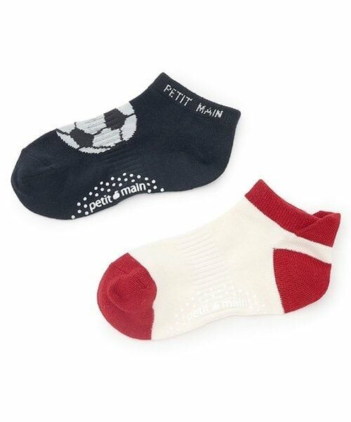 petit main / プティマイン ソックス | DAILYスニーカー丈ソックス2P(赤)