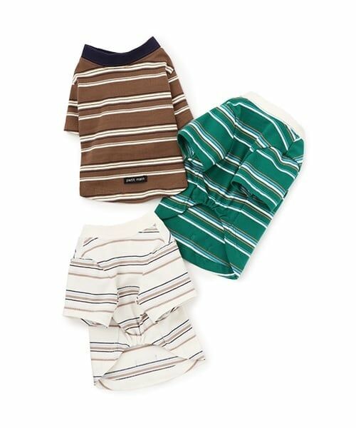 petit main / プティマイン ペットグッズ | 【リンク】【DOG】(防汚加工)マルチボーダーT | 詳細7