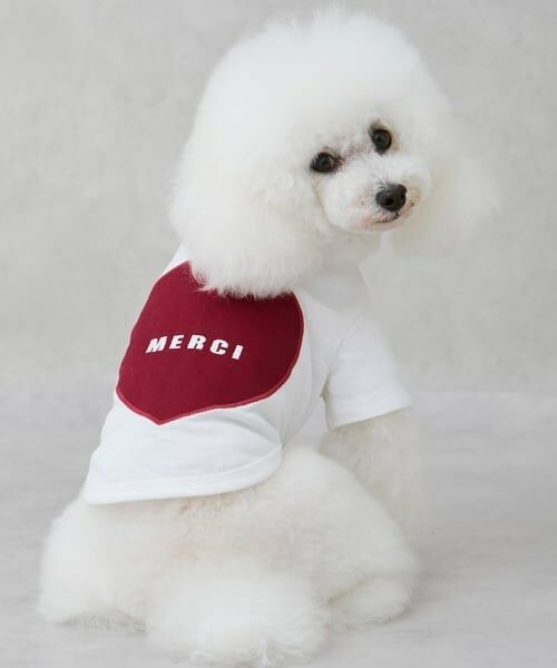petit main / プティマイン ペットグッズ | 【リンク】【DOG】（防汚加工）背中ハートT（オフ ホワイト）