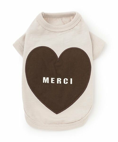 petit main / プティマイン ペットグッズ | 【リンク】【DOG】（防汚加工）背中ハートT（ライト グレー）