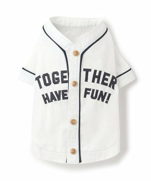 petit main / プティマイン ペットグッズ | 【リンク】【DOG】ベースボールシャツ（オフ ホワイト）