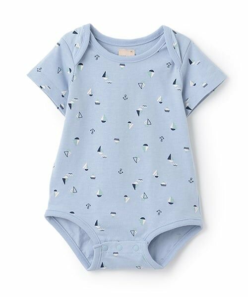 petit main / プティマイン ロンパース | 【GOODPRICE】半袖ロンパース（サックス）