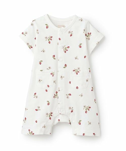 petit main / プティマイン ロンパース | 【GOODPRICE】半袖カバーオール（アイボリー）