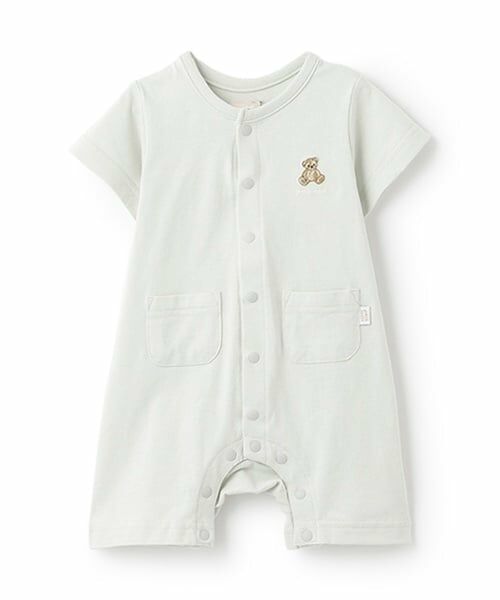 petit main / プティマイン ロンパース | 【GOODPRICE】半袖カバーオール（薄カーキ）