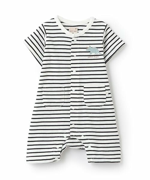 petit main / プティマイン ロンパース | 【GOODPRICE】半袖カバーオール（黒）