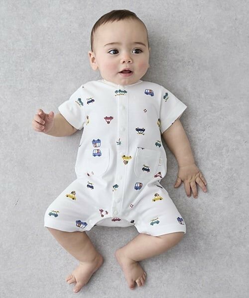 petit main / プティマイン ロンパース | 【GOODPRICE】半袖カバーオール（マルチ）