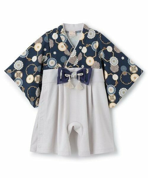 petit main / プティマイン ロンパース | Boys なりきり袴カバーオール(紺)