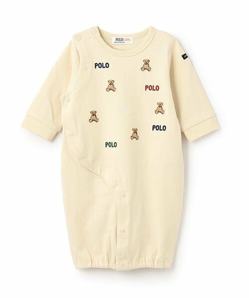 petit main / プティマイン ロンパース | 【POLO BCS】くま刺しゅう2WAYオール（クリーム）