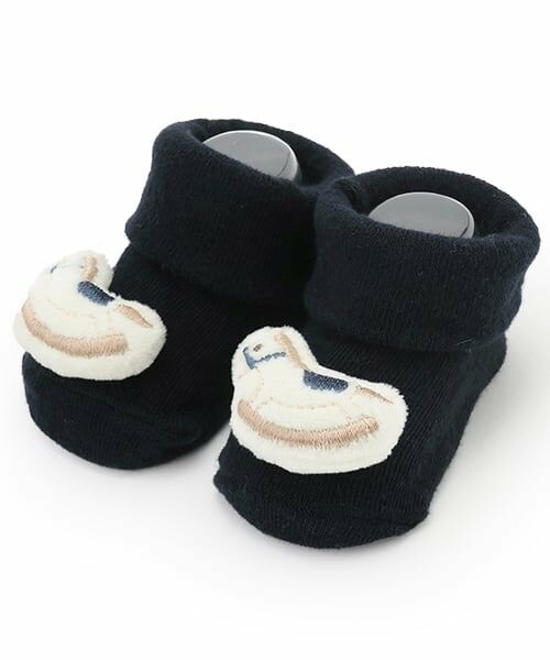 petit main / プティマイン ベビー・キッズウエア | もくばモチーフカップソックス（紺）