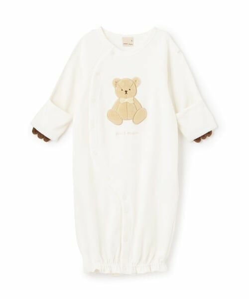 petit main / プティマイン ロンパース | 【オーガニック】アニマル2WAYオール（アイボリー）