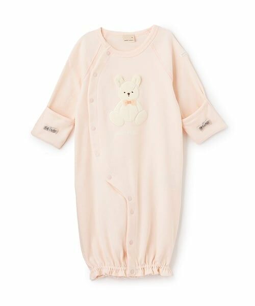 petit main / プティマイン ロンパース | 【オーガニック】アニマル2WAYオール（ライト ピンク）