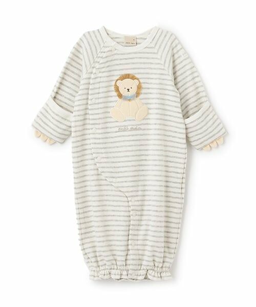 petit main / プティマイン ロンパース | 【オーガニック】アニマル2WAYオール（トップ グレー）