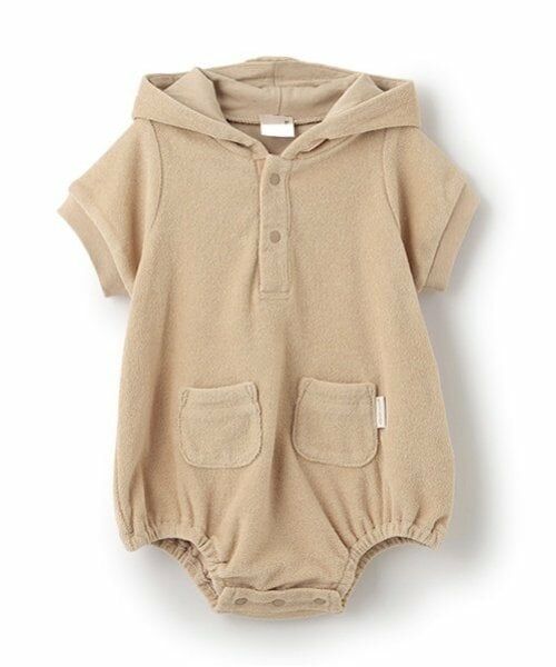 petit main / プティマイン ロンパース | アニマルなりきりセット（ベージュ）