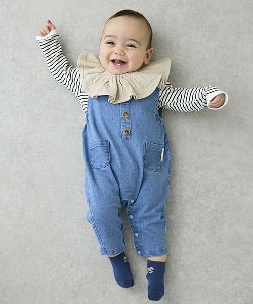 petit main / プティマイン ベビー・キッズウエア | デニムサロペット（ブルー）