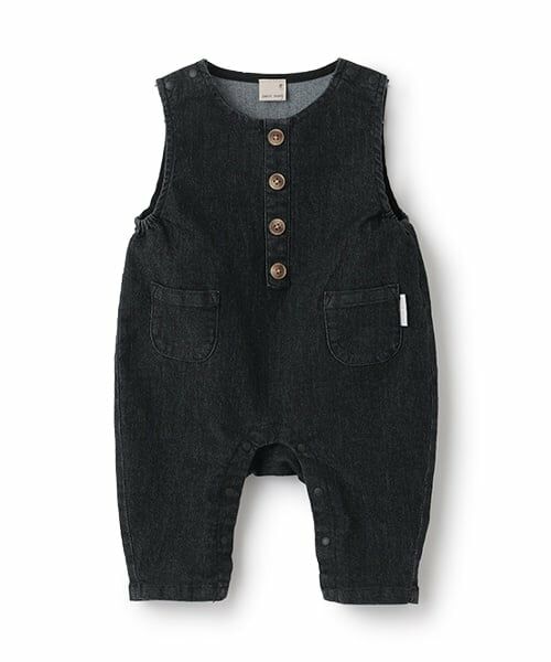 petit main / プティマイン ベビー・キッズウエア | デニムサロペット（黒）