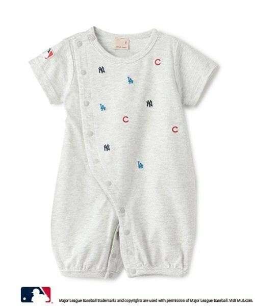 petit main / プティマイン ロンパース | 【MLB】チーム刺しゅう2WAYオール（トップ グレー）